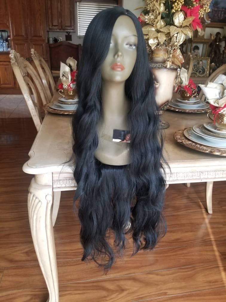 Black Straight Bodywave Wig - Black - Thumbnail 4