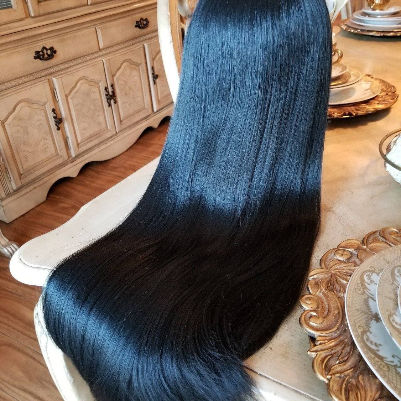 Black Yaki Lace Front Wig - Black - Thumbnail 2