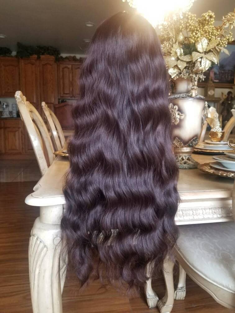 Brown Wavy Beauty Full Wig 28 inches long - Thumbnail 5