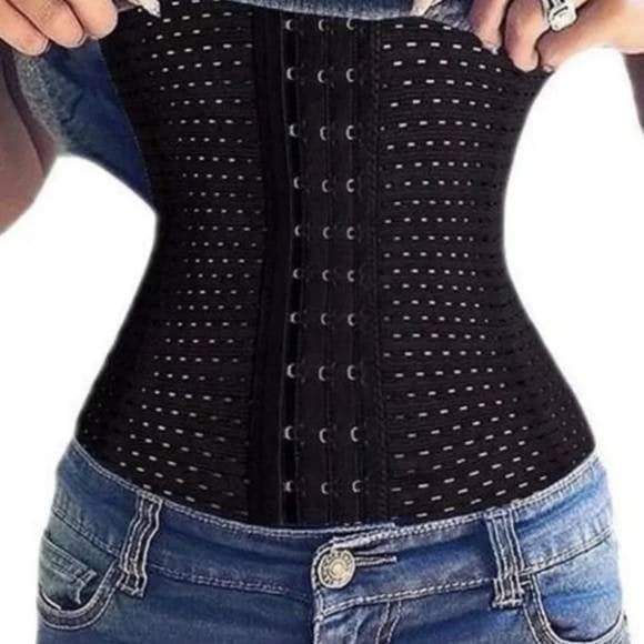 Black Steel Bone Waist Trainer-slim Your Waist!! Size XL - XL