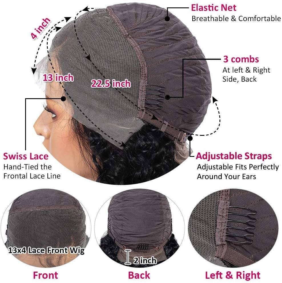 Human Hair Wig for Women Pre Plucked Hairline 150% Denisty Brazilian Body Wave Lace Front Wigs with Baby Hair Natural Color (16Inch) - Black - Thumbnail 4