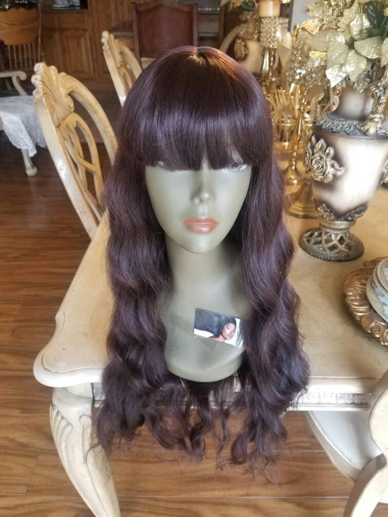 Brown Wavy Beauty Full Wig 28 inches long - Thumbnail 2