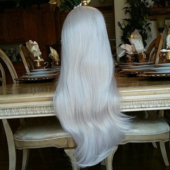 Gray Silver Lace Front Wig - Silver Gray - Thumbnail 3