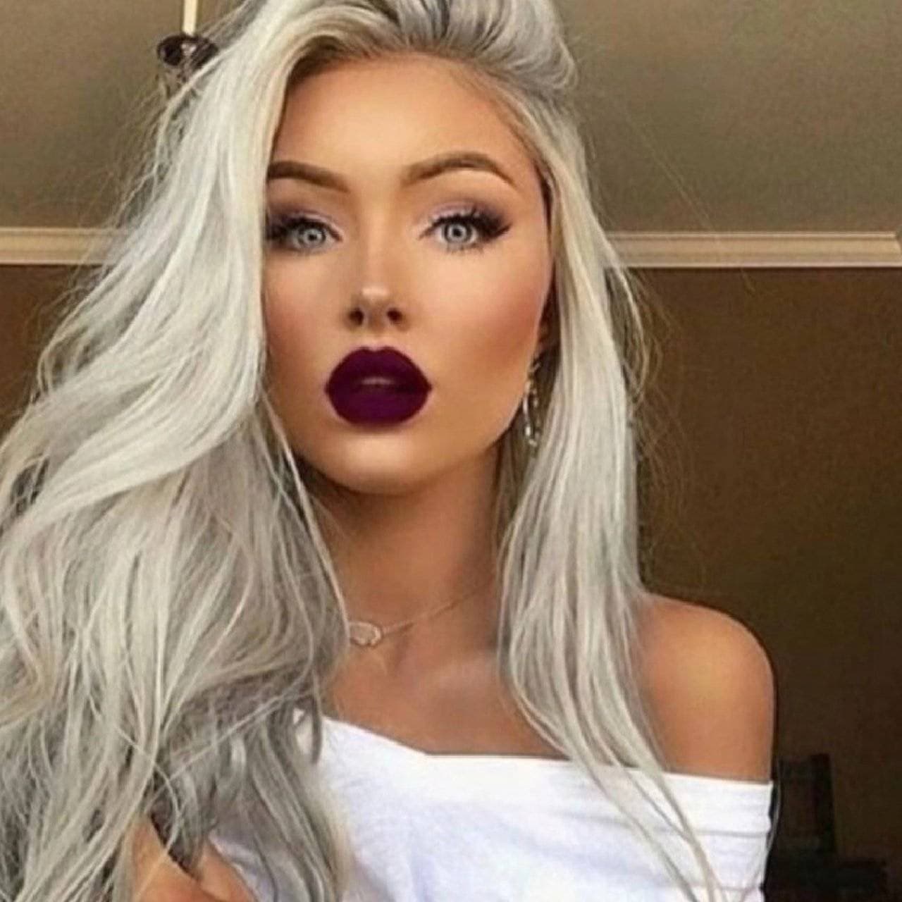 Gray Silver Lace Front Wig - Silver Gray