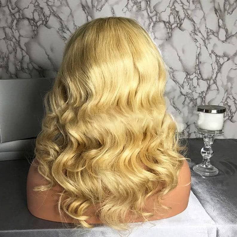 Human Hair/ Lace Front Wigs// Blonde//Long Hair// Straight// Curly// Brazilian Remy// Wig// Glueless Lacewig//Natural - As Pictured / 10 - Thumbnail 2