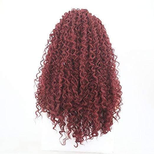 Red Curly Lace Front Wig - Red - Thumbnail 5
