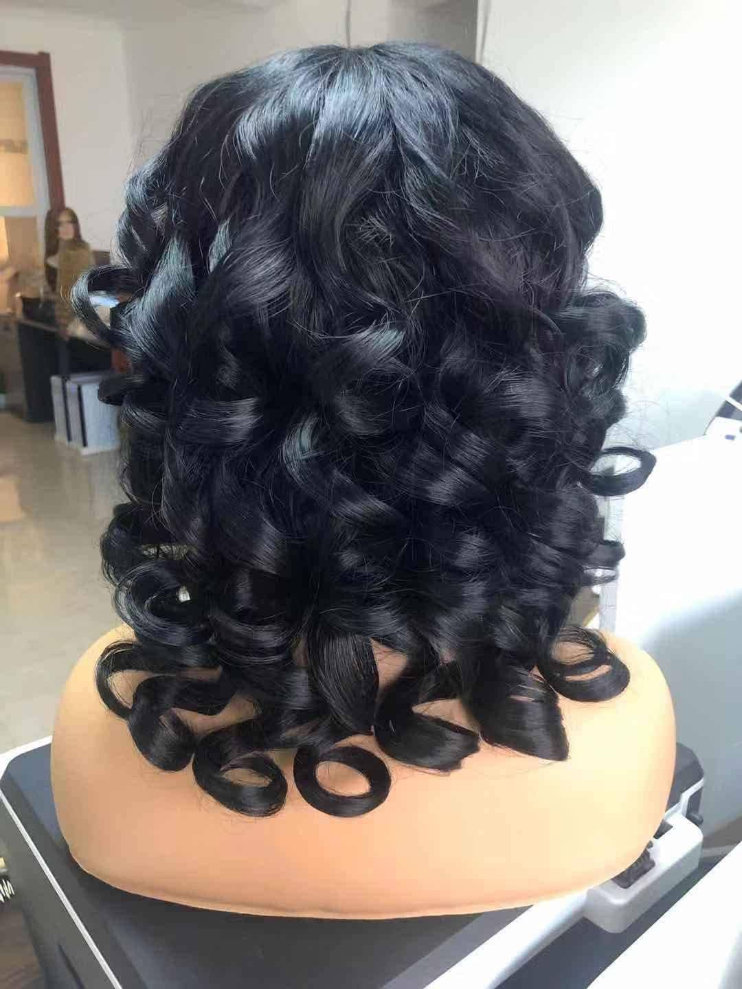 Black/Curly Wig/Wi Exquisite Black Short Kinky Curly/ Synthetic Afro/ with Bangs for Black Women Heat Resistant Hair - Thumbnail 4