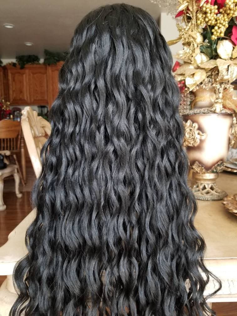 Black Straight//Wig//Gorgeous Hair//Curly/Silky Curly//Natural//Wigs for Women//Beautiful//Gorgeous//Wig//Human Hair Blend - Bleach Blonde - Thumbnail 5