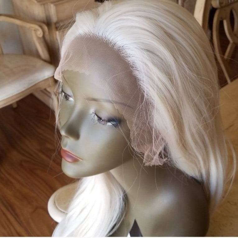 Blonde Beauty Wig// Wavy Lace Front Wig #60//White Blonde//No Yellow Tones// - Bleach Blonde - Thumbnail 2