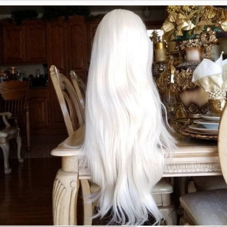 Blonde Beauty Wig// Wavy Lace Front Wig #60//White Blonde//No Yellow Tones// - Bleach Blonde - Thumbnail 4