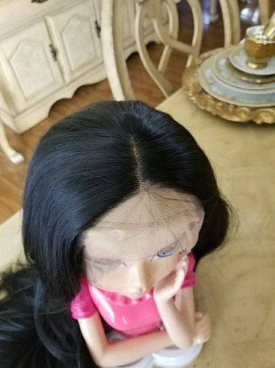 Black Straight Bodywave Lace Front Wig - Black - Thumbnail 4