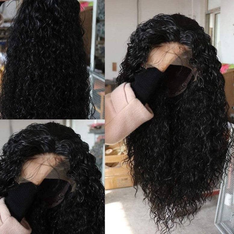 Black Curly//Curly// Lace Front Wig//Beautiful//Wig//Synthetic//Human Hair - Thumbnail 2