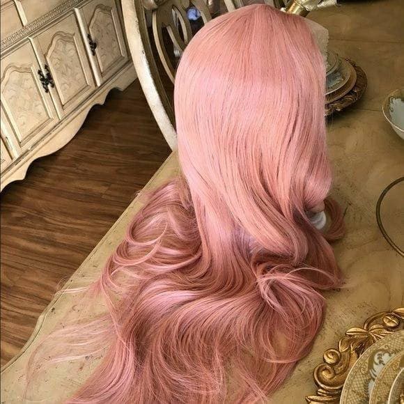 Peach Pink Beauty Lace Front Wig - Thumbnail 3