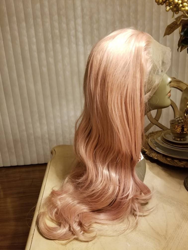 Peach Pink Beauty Lace Front Wig - Thumbnail 5