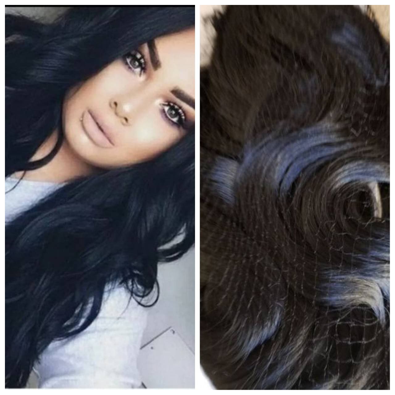 Black Wavy Clip in Extensions - Black
