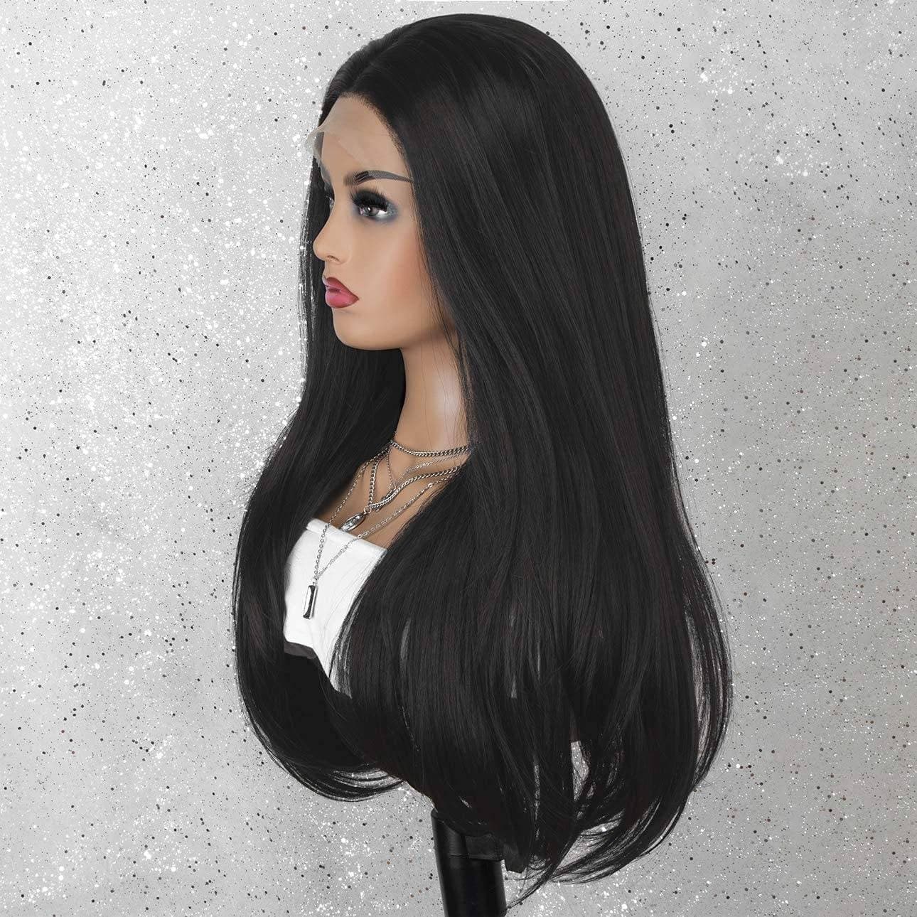 Black Layered Straight Bodywave Beauty Lace Front Wig 20 Inches!! - Thumbnail 3