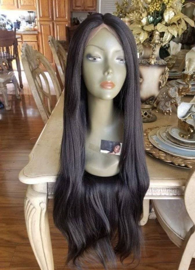 Black Yaki Straight//Lace Front Wig//GorgeousHair//Straight/Silky Straight//Natural//Wigs for Women//Beautiful//Gorgeous//Wig//Yaki - Thumbnail 5