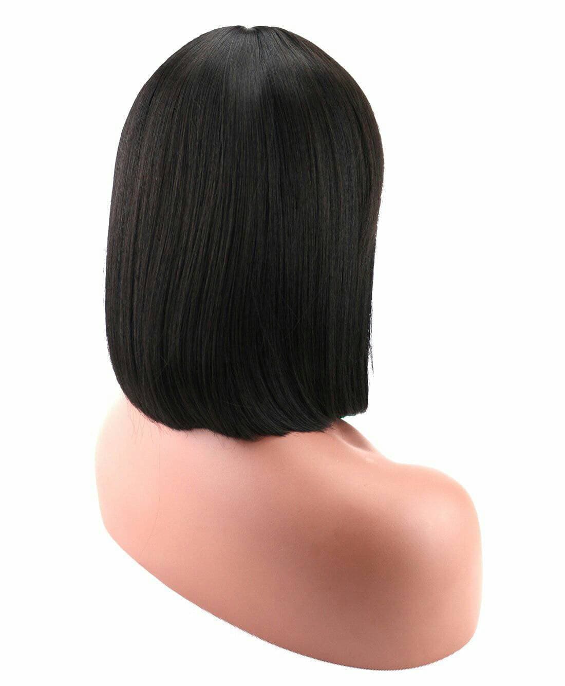 Black// Beauty Wig//Yaki Straight//Bob//Bangs//Short Wig - Thumbnail 5