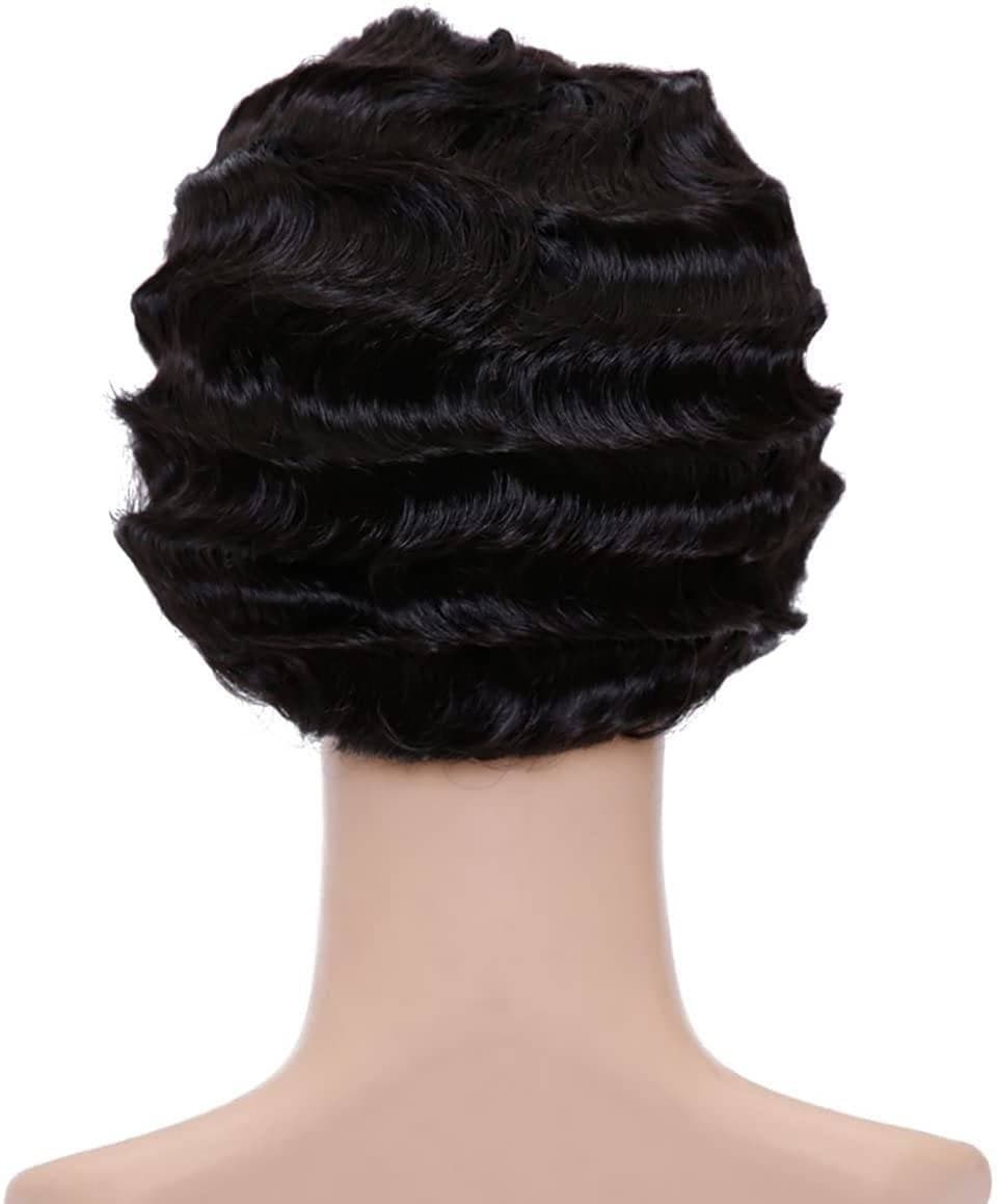 Black Finger Wave Beauty Full Wig - Thumbnail 2