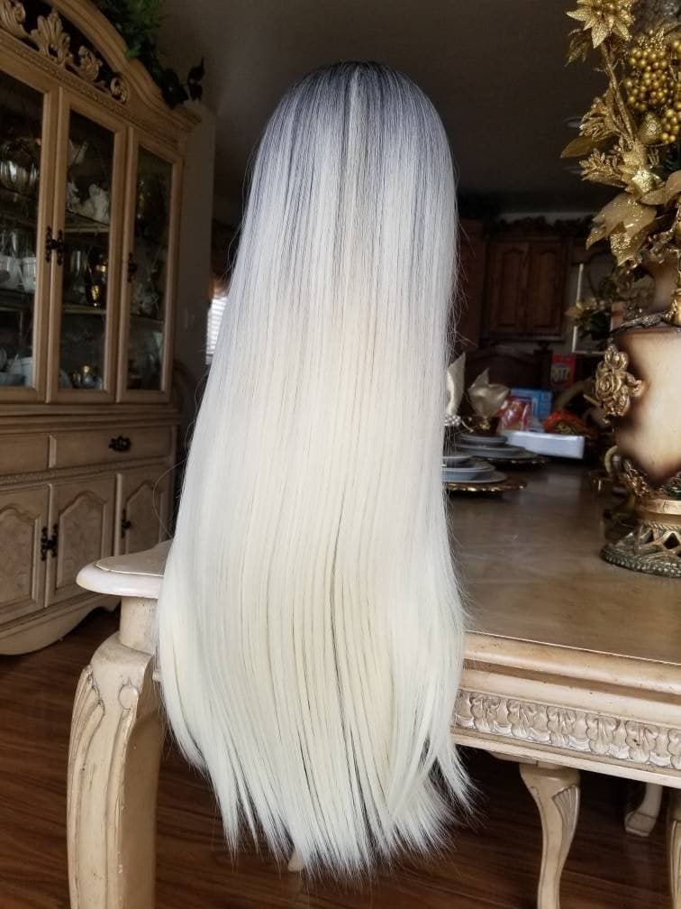 Ombre Blonde Straight Beauty Full Wig - Thumbnail 5