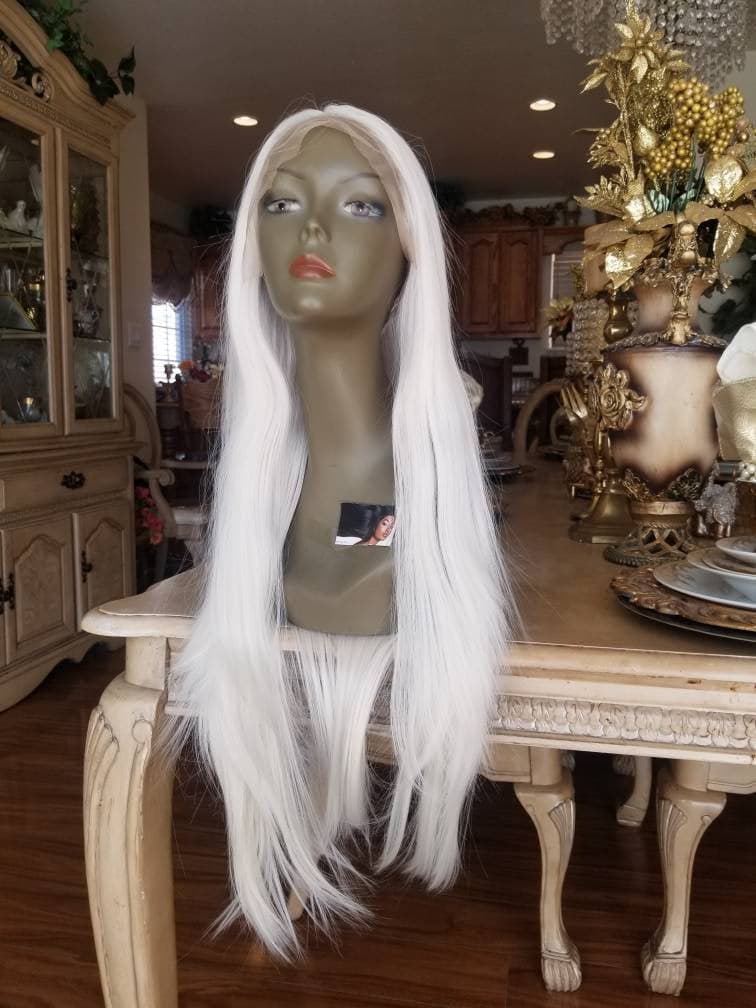 White Gray Blonde Lace Front Wig - White Gray Blonde - Thumbnail 2