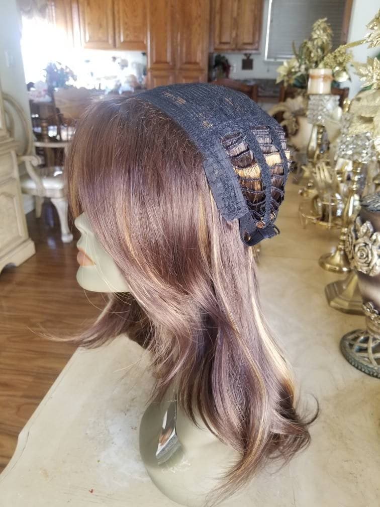 Brown Highlights// Beauty Wig//Straight Layered//Straight//Bangs - Thumbnail 5