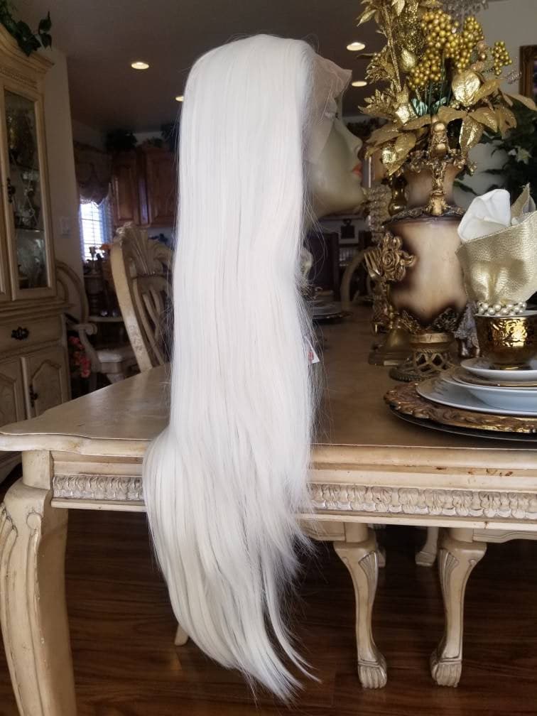 White Gray Blonde Lace Front Wig - White Gray Blonde - Thumbnail 3