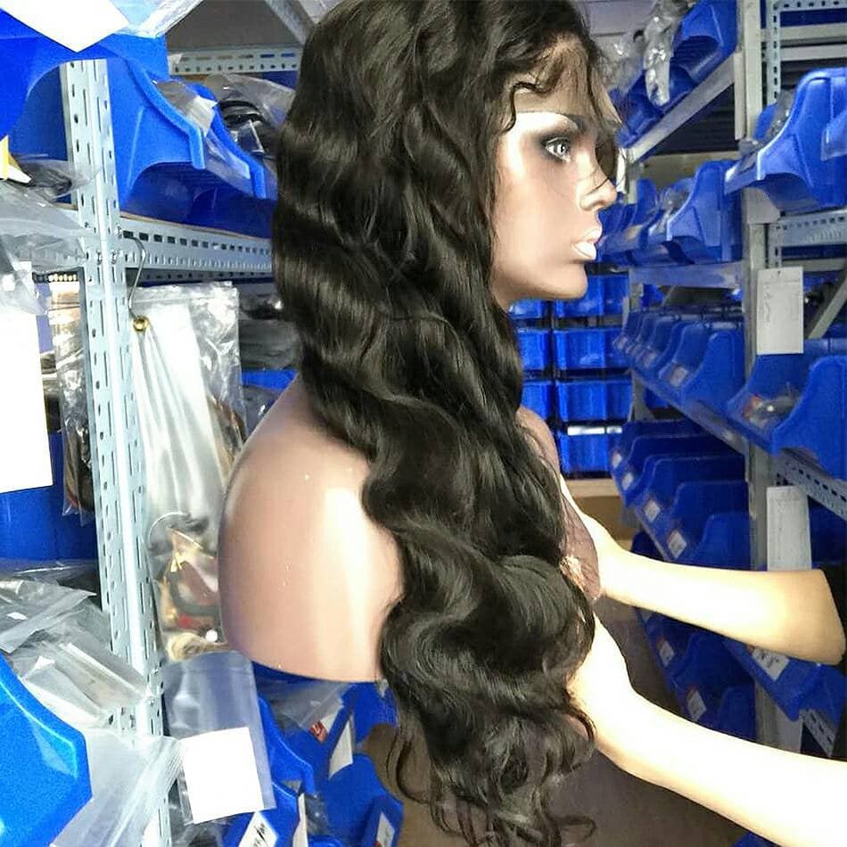 Black Body Wave// Human Hair/ Lace Front Wigs// Beautiful//Stunning// Brazilian Remy//Wig//Glueless/ Wave//Natural//30-35 inches - Black / 30-36 - Thumbnail 3