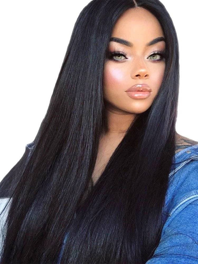 Black Straight//LaceFrontWig//GorgeousHair//Straight/Silky Straight//Natural//Wigs for Women//Beautiful//Gorgeous//Wig//Yaki - Bleach Blonde - Thumbnail 2