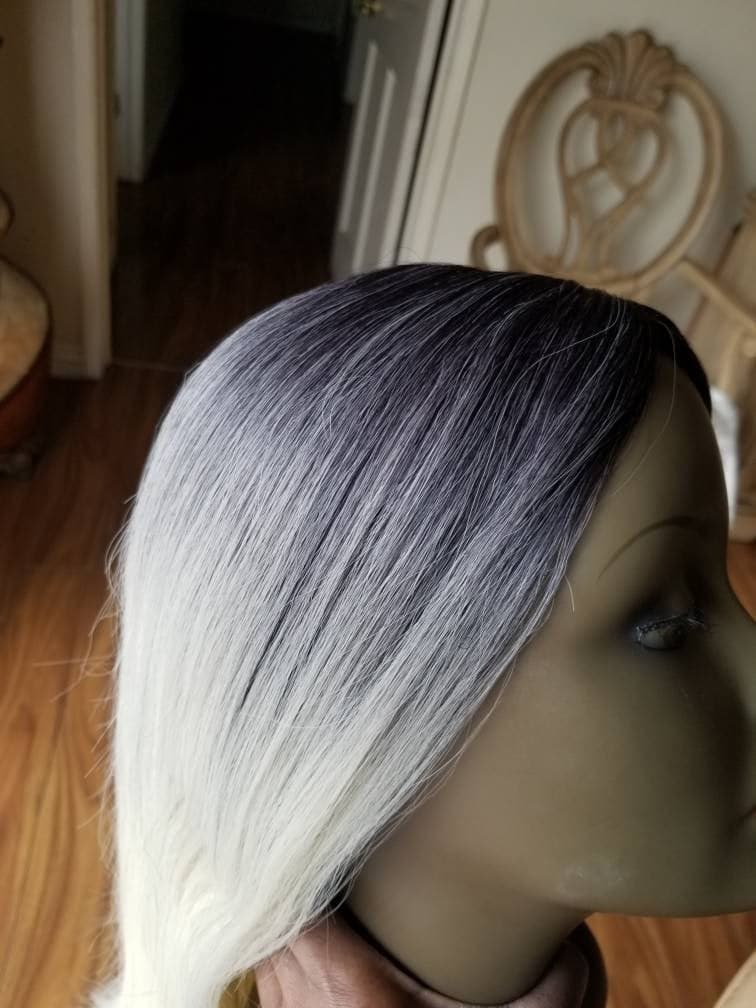 Ombre Blonde Straight Beauty Full Wig - Thumbnail 4