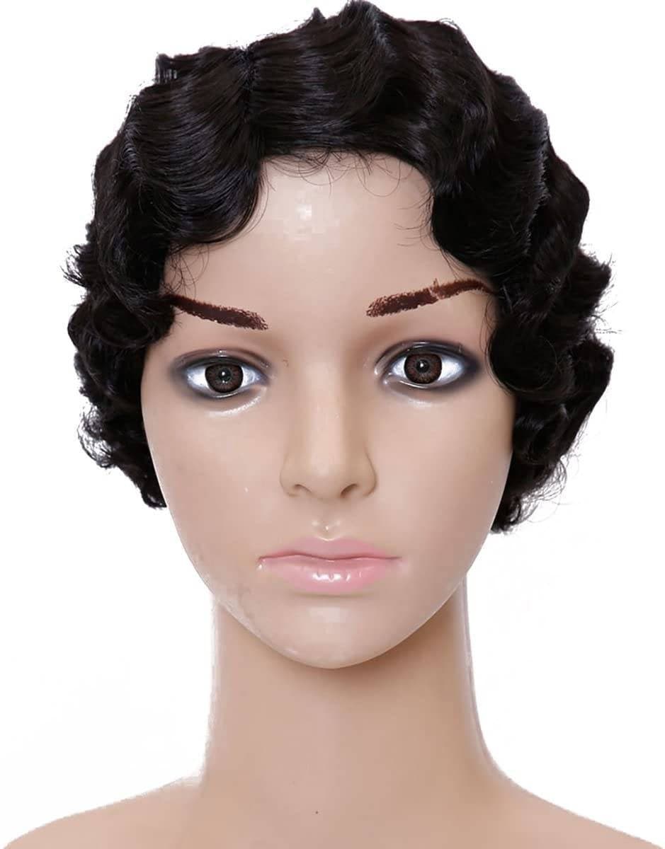 Black Finger Wave Beauty Full Wig - Thumbnail 4
