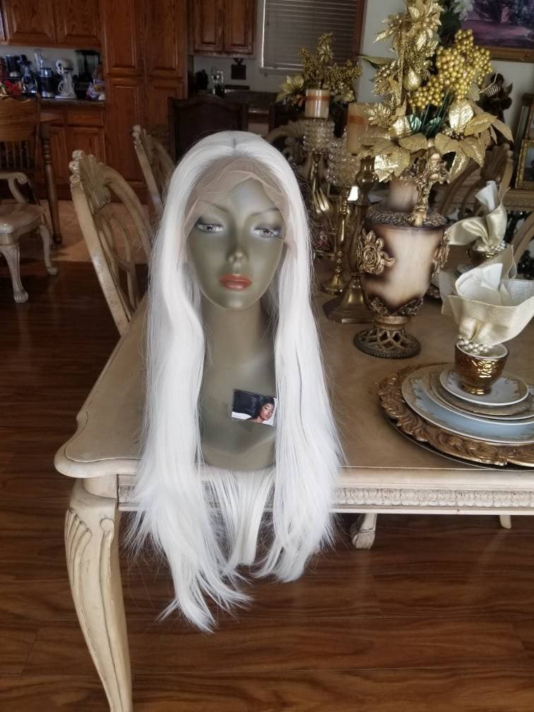 White Gray Blonde Lace Front Wig - White Gray Blonde - Thumbnail 5