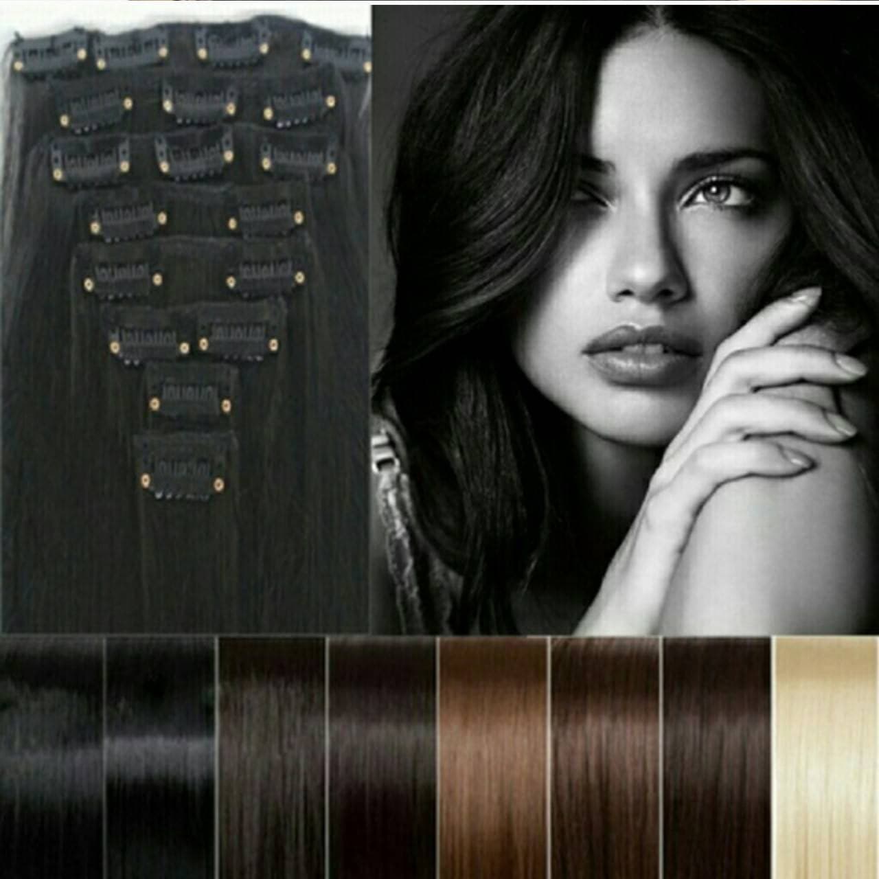 Black// Straight// Clip in Extensions// - Black - Thumbnail 2