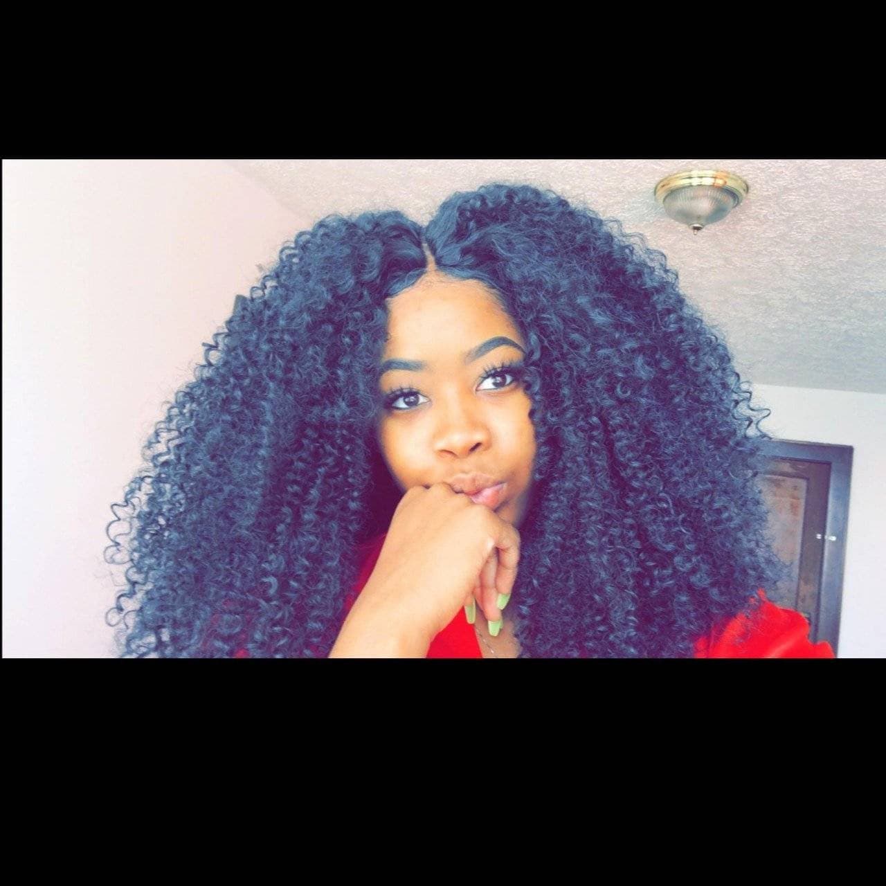 Black// Curly//Afro Curly//Black Brown//Kinky Curly// Human Hair// Blend// Beautiful Hair//Natural Hair//Beautiful - Thumbnail 2