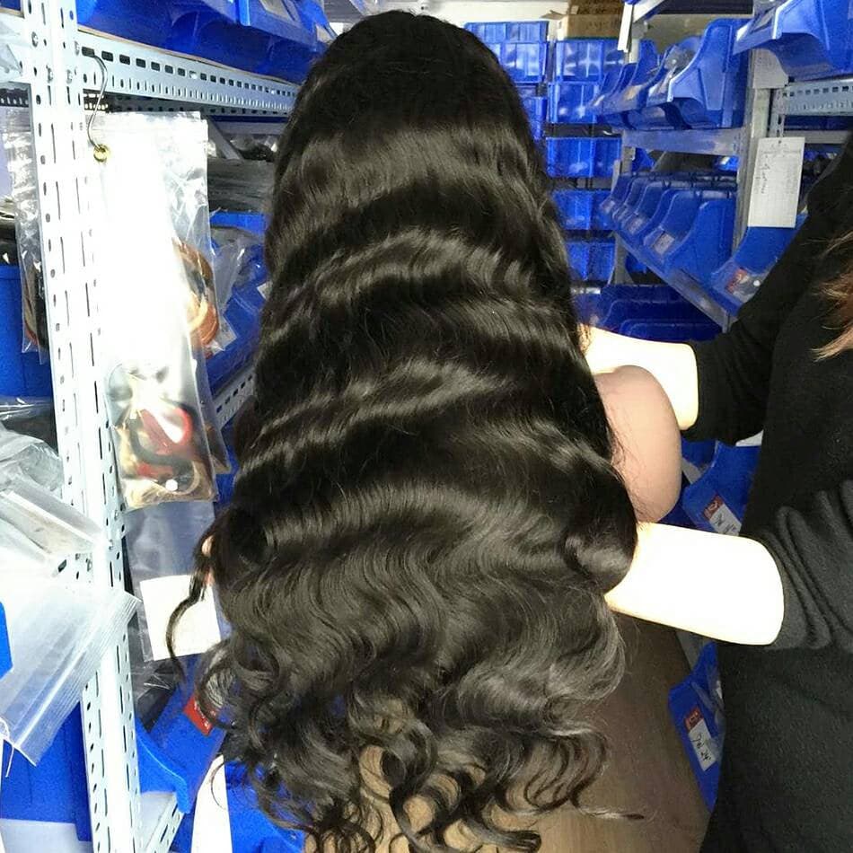 Black Body Wave// Human Hair/ Lace Front Wigs// Beautiful//Stunning// Brazilian Remy//Wig//Glueless/ Wave//Natural//30-35 inches - Black / 30-36 - Thumbnail 4