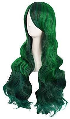Dark Green Mix Wavy Beauty Full Wig - Thumbnail 4