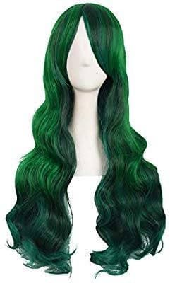 Dark Green Mix Wavy Beauty Full Wig - Thumbnail 2
