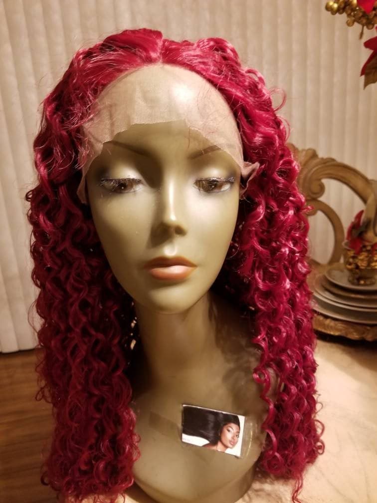 Red//Curly// Lace Front Wig//Beautiful//Wig - Thumbnail 4