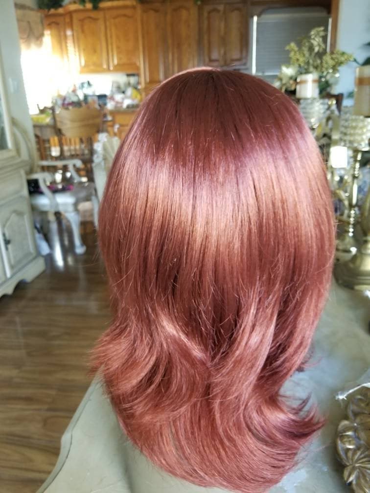Copper Red// Straight//Red// Wig//Synthetic//Beautiful/Wavy//Bangs//Auburn - Copper Red - Thumbnail 3