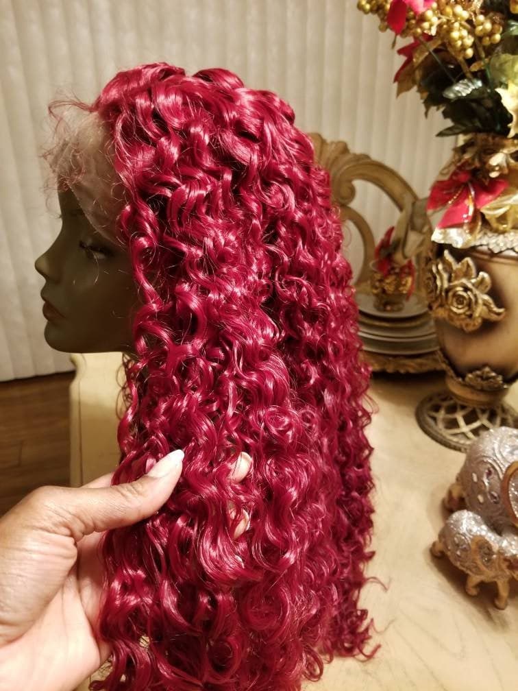 Red//Curly// Lace Front Wig//Beautiful//Wig - Thumbnail 2
