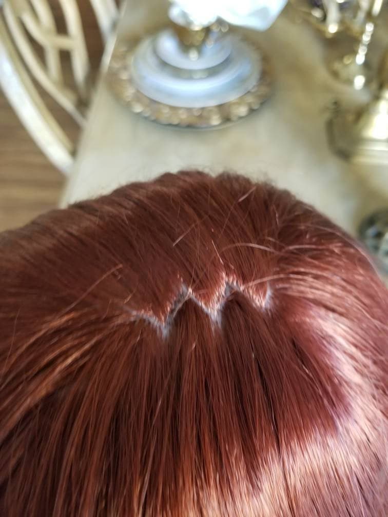 Copper Red// Straight//Red// Wig//Synthetic//Beautiful/Wavy//Bangs//Auburn - Copper Red - Thumbnail 4