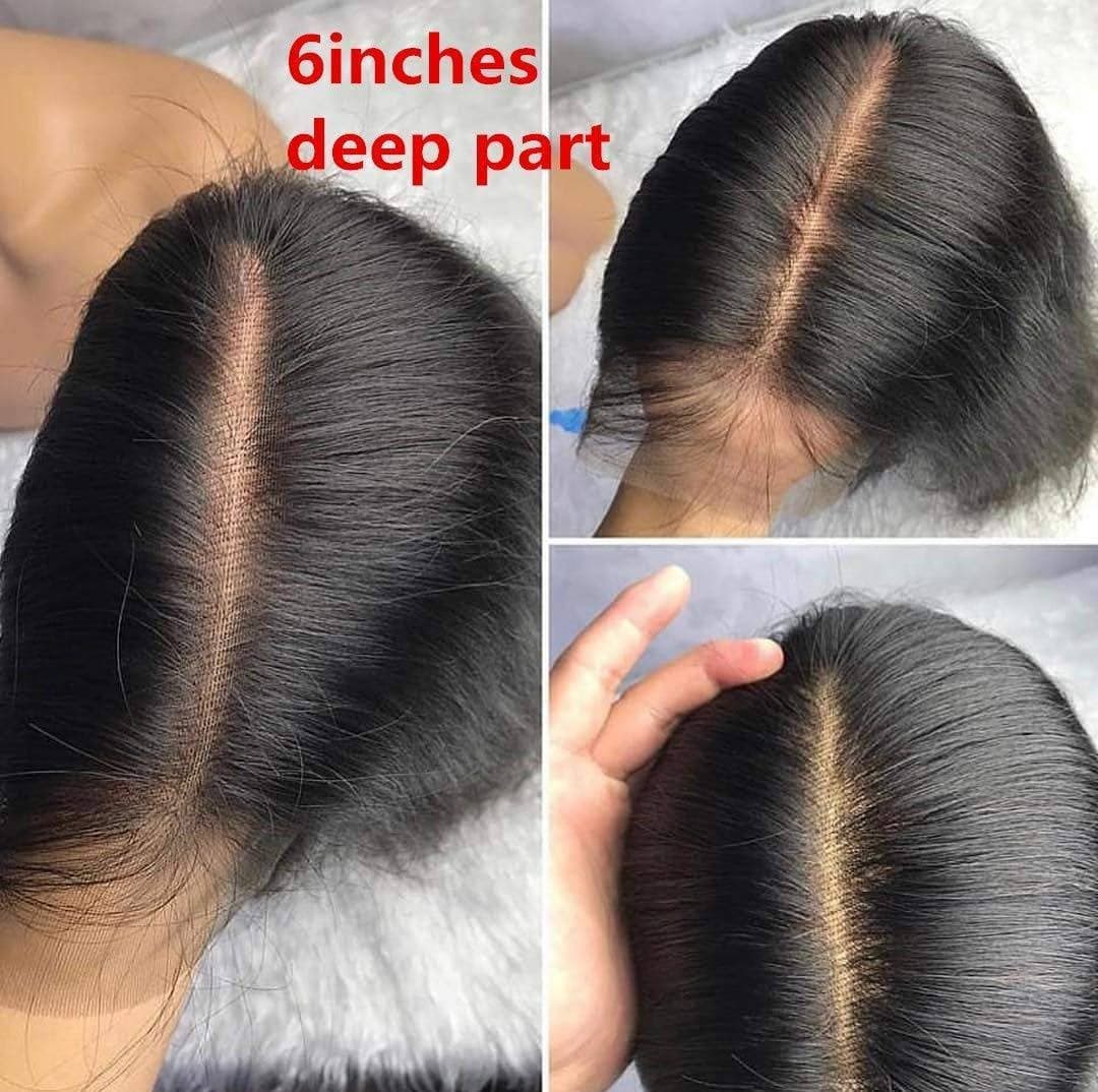Human Hair Wig//Pre Plucked Hairline// Brazilian//Straight Lace Front Wig//Bob//Short 8-10 inches. - Black - Thumbnail 3