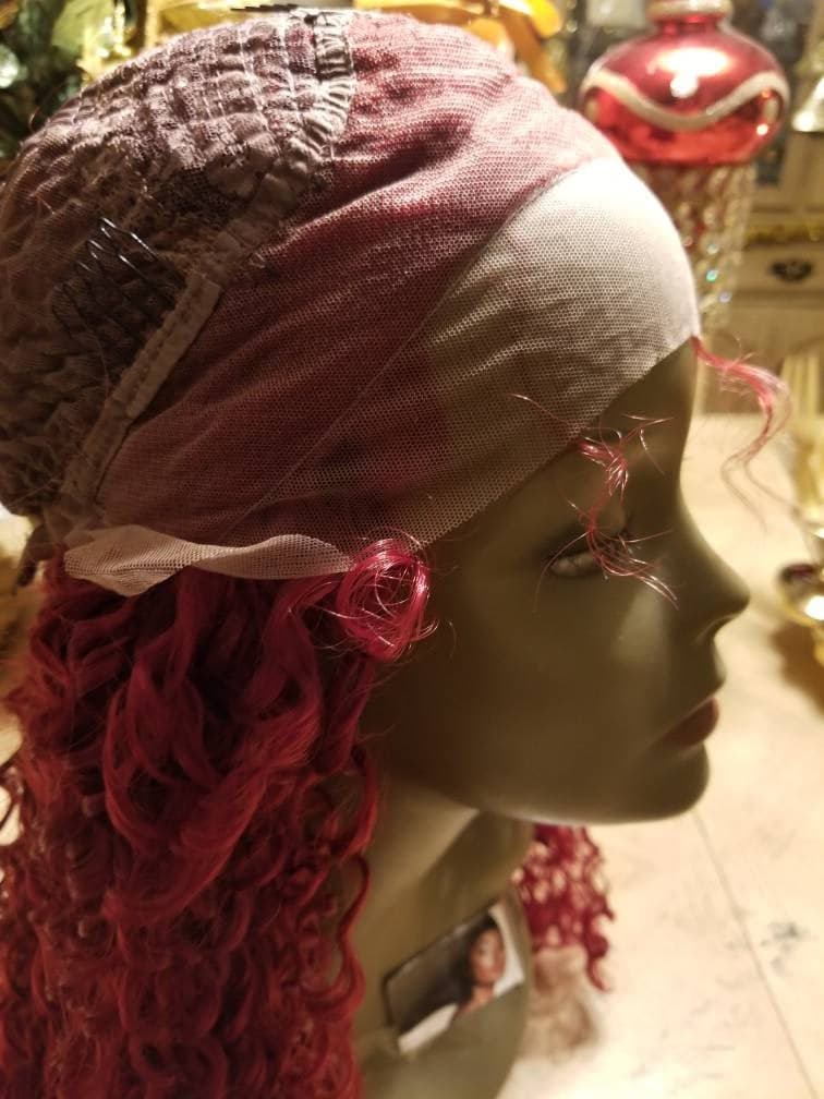 Red//Curly// Lace Front Wig//Beautiful//Wig - Thumbnail 3