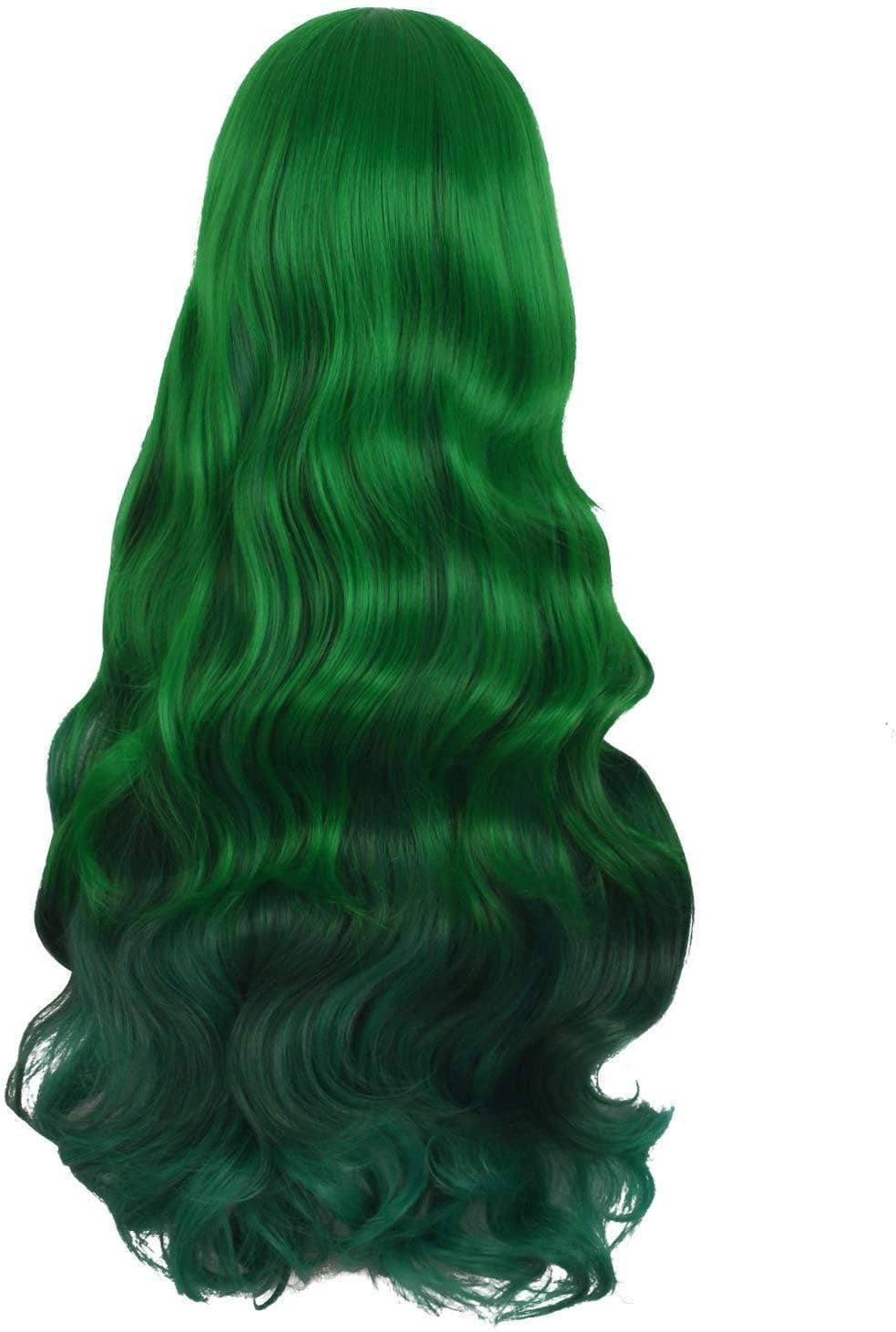 Dark Green Mix Wavy Beauty Full Wig