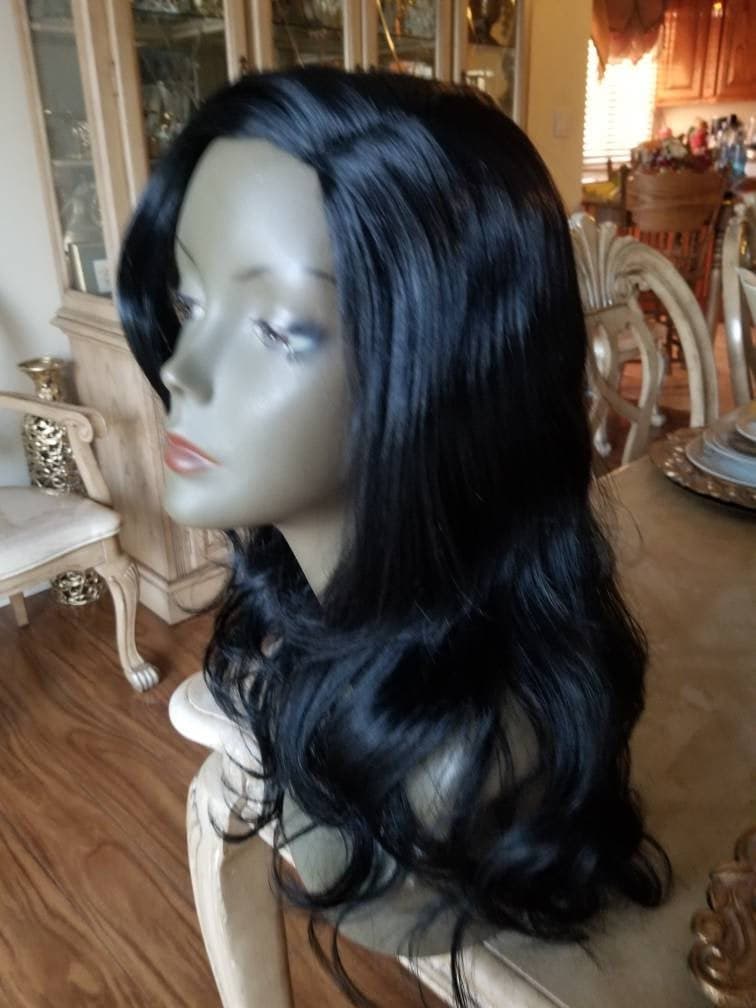 Black// Straight//Bodywave// Wig//Synthetic//Beautiful/Wavy - Black - Thumbnail 2