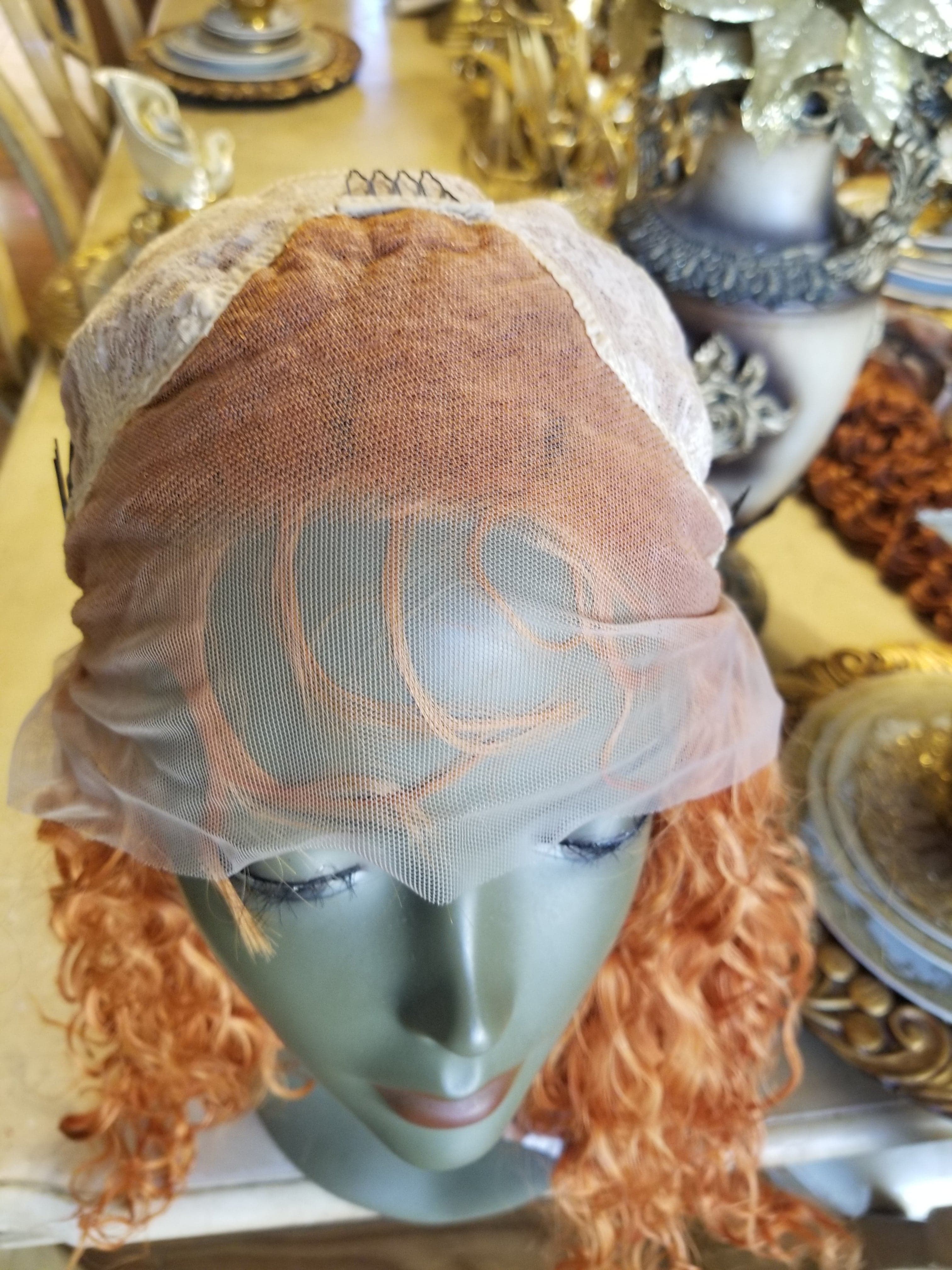 Orange Copper Red// Beauty Water Waves//Lace Front Wig//Goddess//Beauty//Wig//Auburn - Copper Red - Thumbnail 3