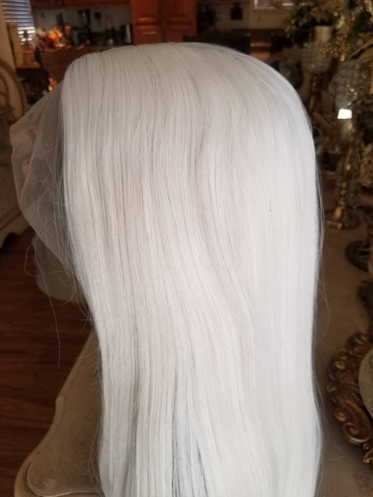 White Platinum Blonde Lace Front Wig - White Blonde - Thumbnail 8