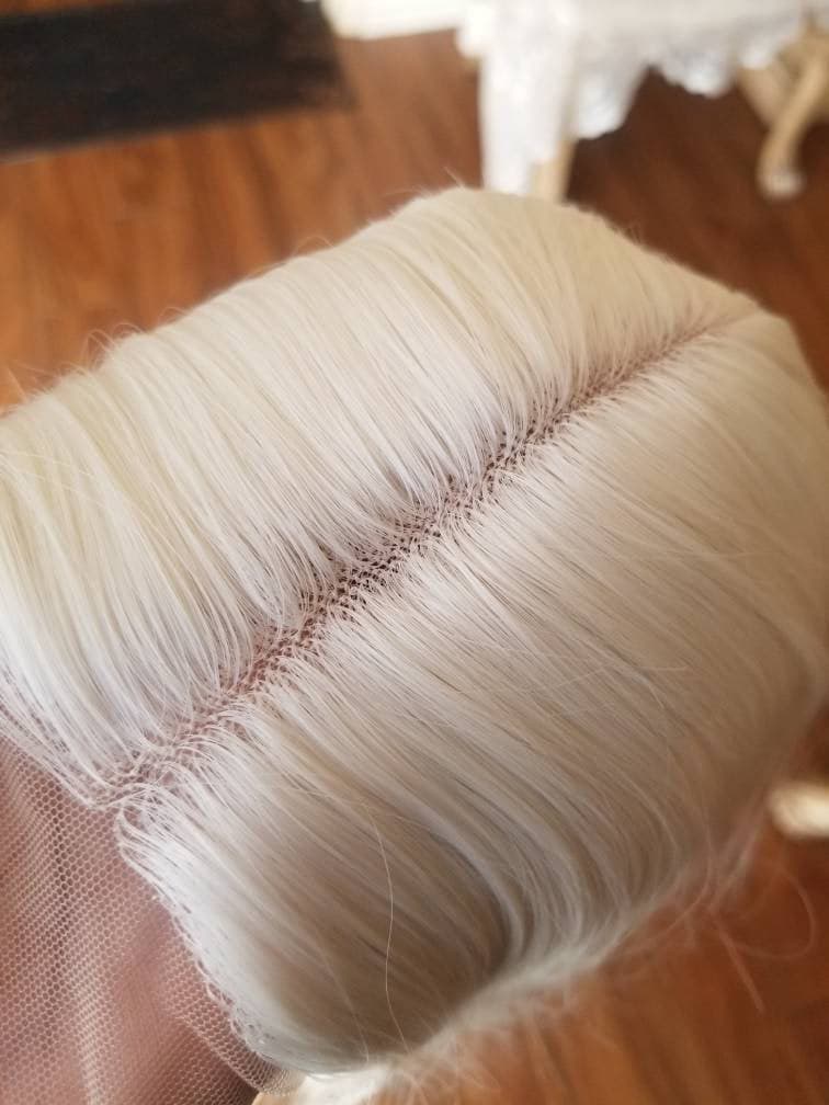 White Platinum Blonde Lace Front Wig - White Blonde - Thumbnail 6