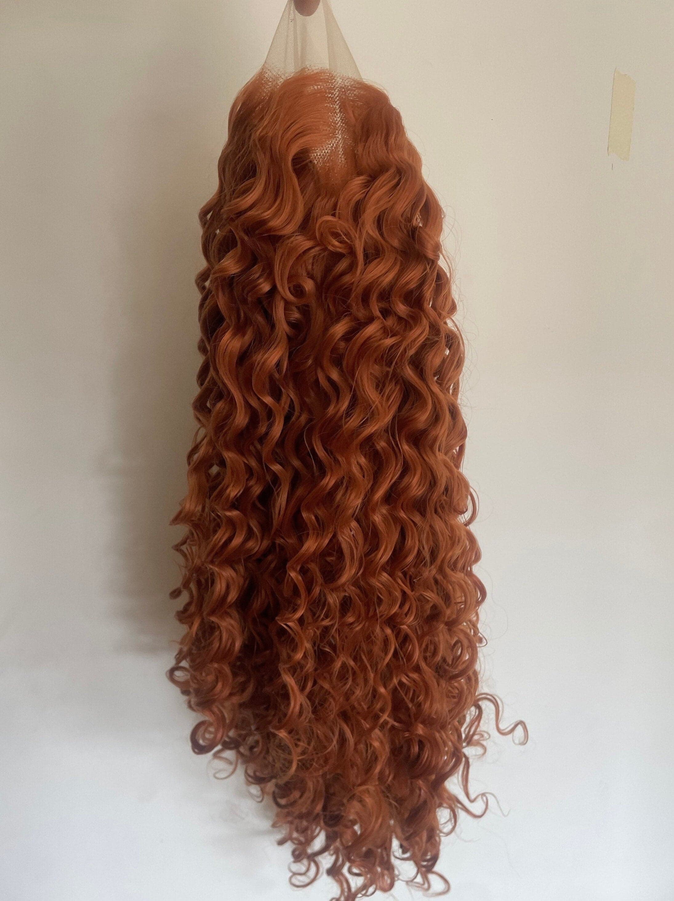22” COPPER red orange curly wavy lace front wig *NEW* - Thumbnail 6