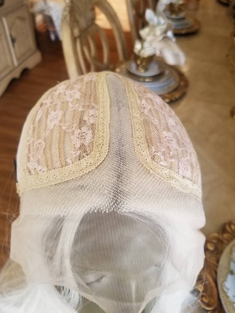 White Platinum Blonde Lace Front Wig - White Blonde - Thumbnail 5